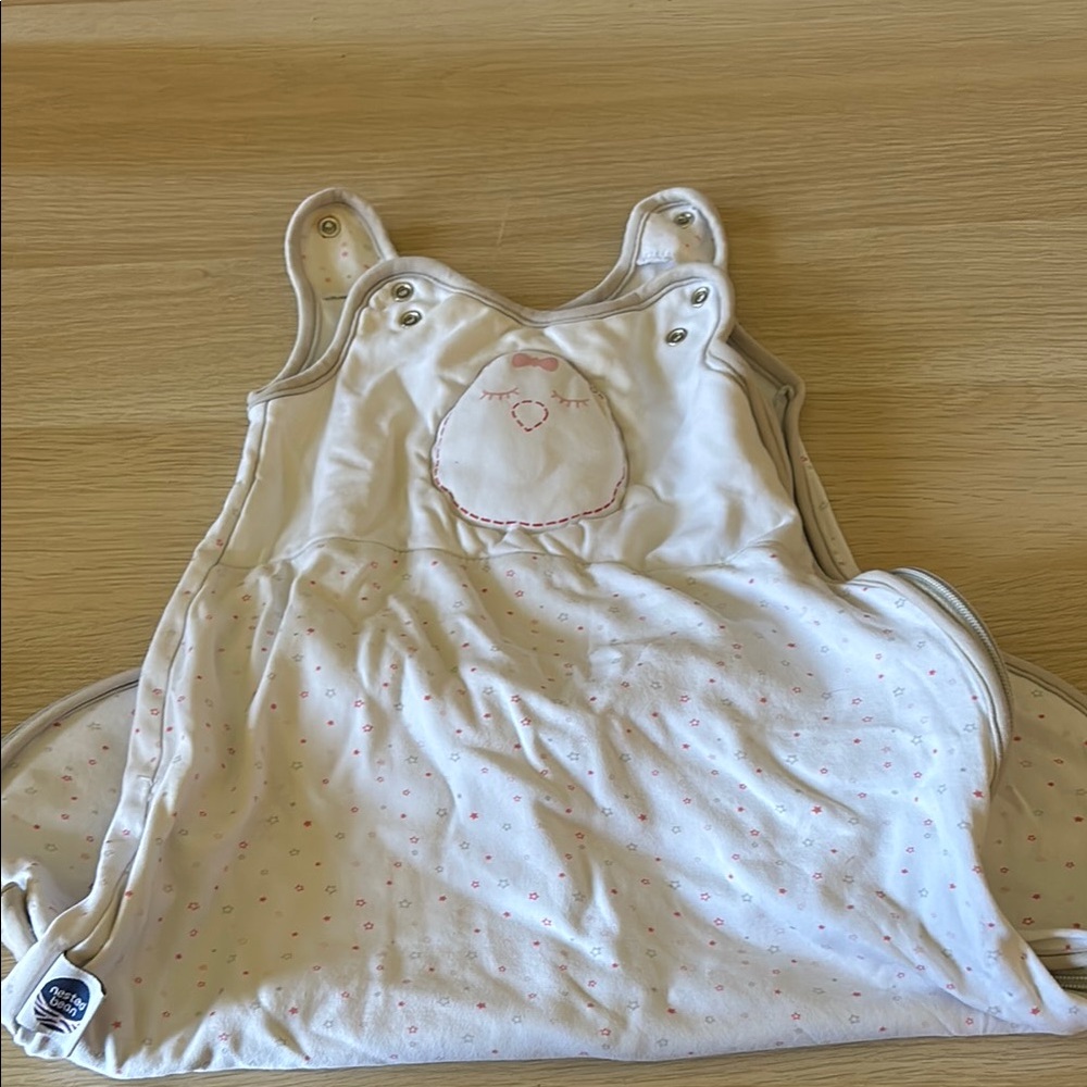 Nested Bean White and Pink Sleep Sack Pajamas